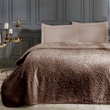 ТРЕНДИ кафяво-Двойно релефно пухкаво одеало